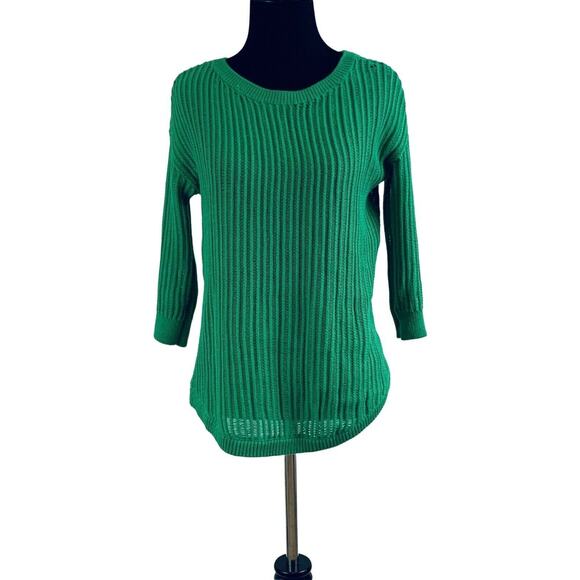 Gap Designed and Crafted green 3/4 sleeve open knit sweater XS - Picture 8 of 8